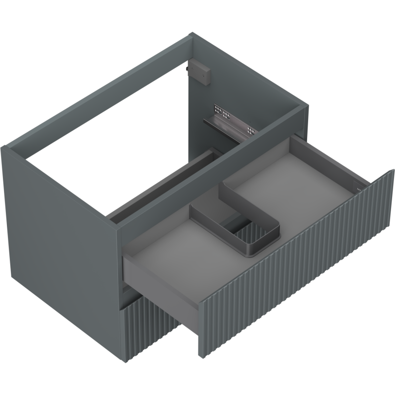 Mexen Rivel armoire de salle de bain sous-lavabo 70 cm, 2 tiroirs, rainurée, graphite mat - 91A20-07047-2-BFF66