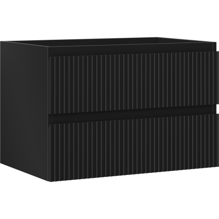 Mexen Rivel Badezimmerschrank unter dem Waschbecken 70 cm, 2 Schubladen, gerillt, schwarz matt - 91A20-07047-2-BFF71