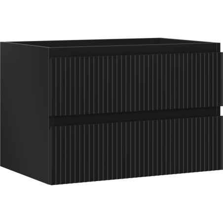 Mexen Rivel meuble de salle de bain sous lavabo 70 cm, 2 tiroirs, rainuré, noir mat - 91A20-07047-2-BFF71