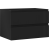 Mexen Rivel meuble de salle de bains sous-vasque 70 cm, 2 tiroirs, rainuré, noir mat - 91A20-07047-2-BFF71