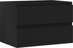 Mexen Rivel mobiletto da bagno sotto lavabo 70 cm, 2 cassetti, scanalato, nero opaco - 91A20-07047-2-BFF71