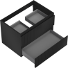 Mexen Rivel Badezimmerschrank 70 cm, 2 Schubladen, geriffelt, schwarz matt - 91A20-07047-2-BFF71