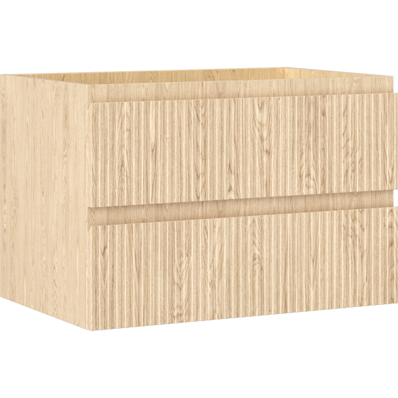 Mexen Rivel Badezimmer-Unterschrank 70 cm, 2 Schubladen, geriffelt, Eiche - 91A20-07047-2-BFF81