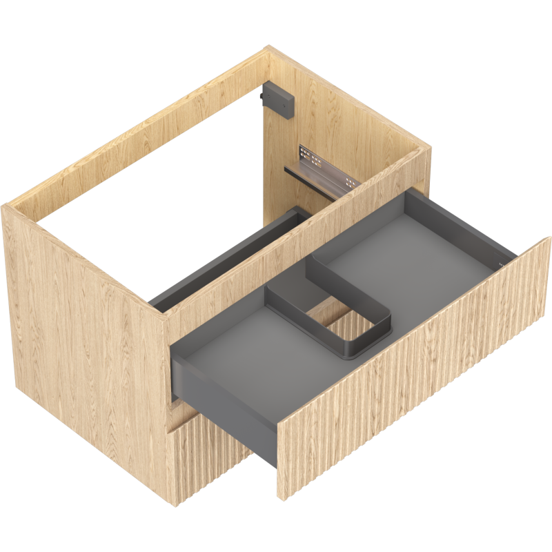 Mexen Rivel badkamerkast onder wastafel 70 cm, 2 lades, gegroefd, eik - 91A20-07047-2-BFF81