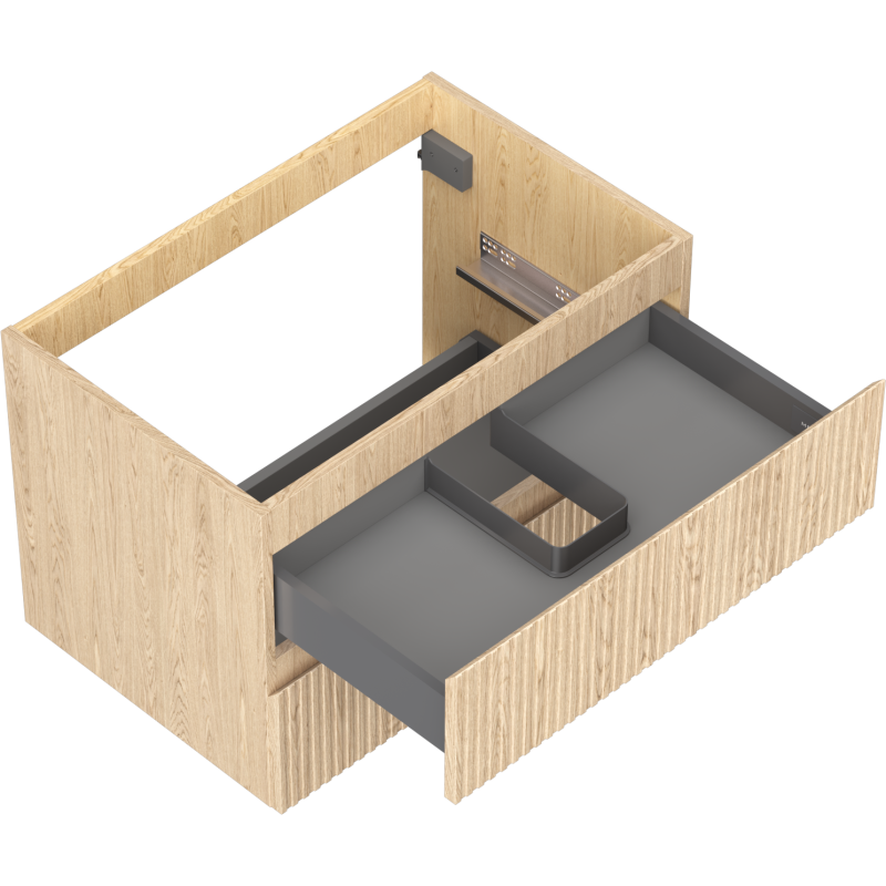 Mexen Rivel mueble de baño bajo lavabo de 70 cm, 2 cajones, ranurado, roble - 91A20-07047-2-BFF81