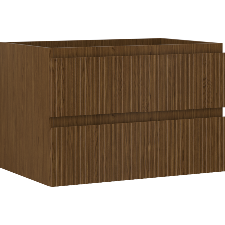 Mexen Rivel Badezimmer-Waschtischunterschrank 70 cm, 2 Schubladen, geriffelt, Nussbaum - 91A20-07047-2-BFF86