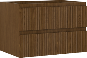 Mexen Rivel meuble de salle de bain sous lavabo 70 cm, 2 tiroirs, nervuré, noyer - 91A20-07047-2-BFF86