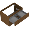 Mexen Rivel Badezimmer-Waschtischunterschrank 70 cm, 2 Schubladen, geriffelt, Nussbaum - 91A20-07047-2-BFF86