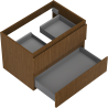 Mexen Rivel Badezimmer-Waschtischunterschrank 70 cm, 2 Schubladen, geriffelt, Nussbaum - 91A20-07047-2-BFF86