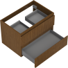 Mexen Rivel mueble de baño bajo lavabo 70 cm, 2 cajones, ranurado, nogal - 91A20-07047-2-BFF86