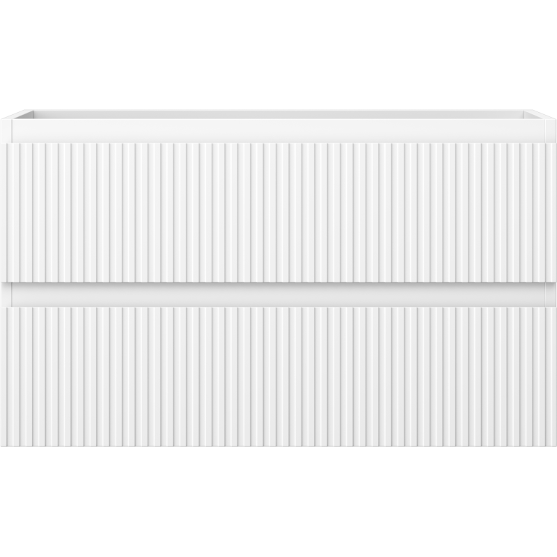 Mexen Rivel badkamerkastje onder de wastafel 80 cm, 2 laden, gegolfd, wit mat - 91A20-08047-2-BFF01