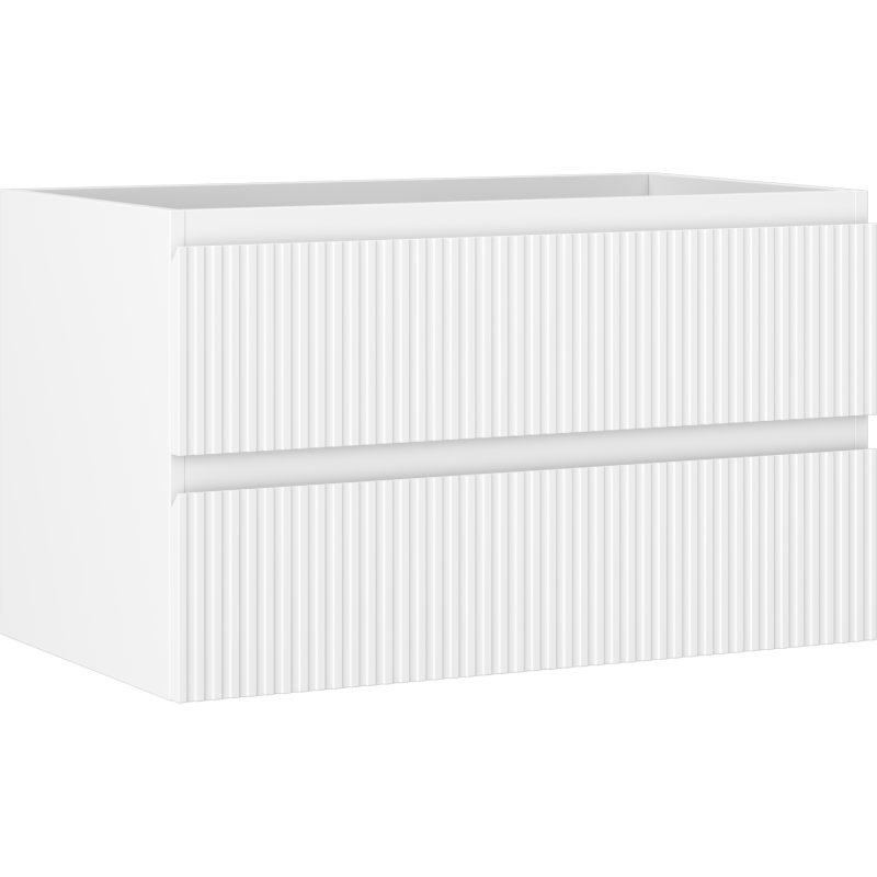 Mexen Rivel szafka łazienkowa podumywalkowa 80 cm, 2 szuflady, ryflowana , biała mat - 91A20-08047-2-BFF01
