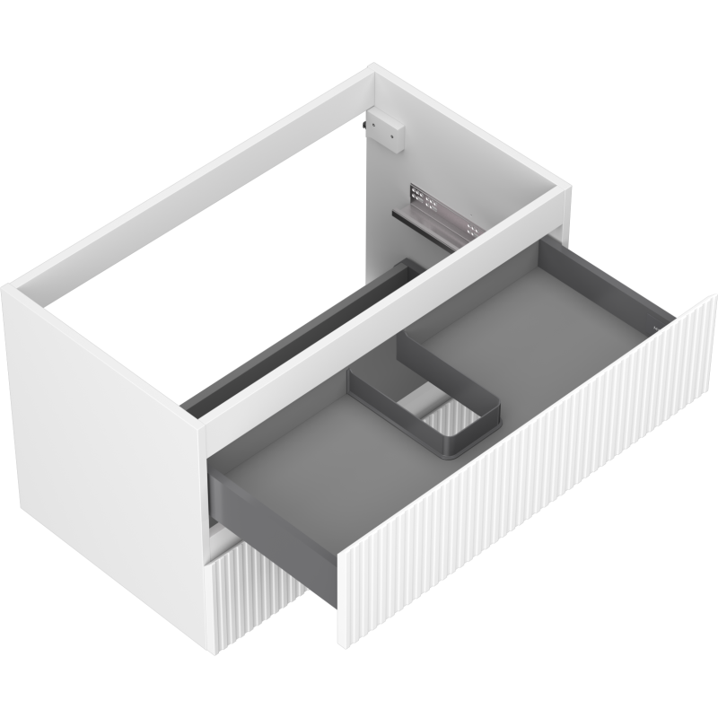 Mexen Rivel meuble de salle de bain sous-lavabo 80 cm, 2 tiroirs, cannelé, blanc mat - 91A20-08047-2-BFF01