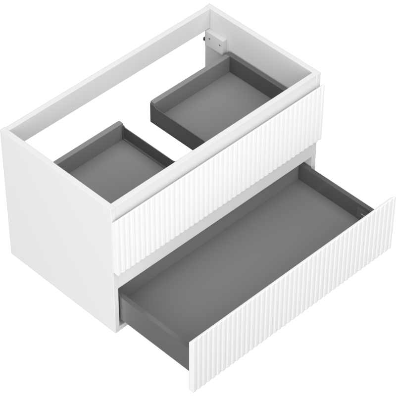 Mexen Rivel Buedzëmmer Ënnerschaf 80 cm, 2 Schiefen, gefierfelt, wäiss matt - 91A20-08047-2-BFF01