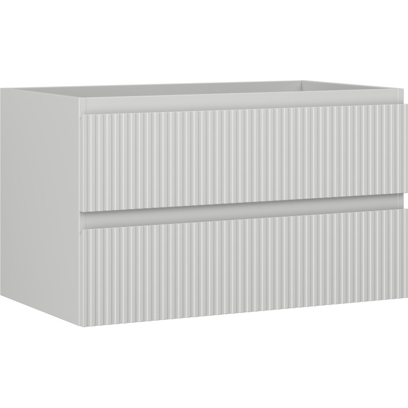 Mexen Rivel vannitoakapp valamu all, 80 cm, 2 sahtlit, rihveldatud, hall matt - 91A20-08047-2-BFF62