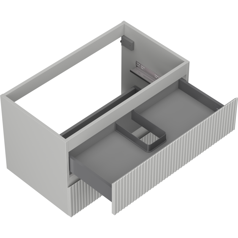 Mexen Rivel badmeubelkast 80 cm, 2 lades, geribbeld, grijs mat - 91A20-08047-2-BFF62