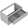 Mexen Rivel Badezimmerschrank Waschtischunterschrank 80 cm, 2 Schubladen, gerillt, grau matt - 91A20-08047-2-BFF62