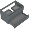 Mexen Rivel badkamerkast onder de wastafel 80 cm, 2 laden, gefreesd, mat grafiet - 91A20-08047-2-BFF66