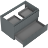 Mexen Rivel gabinete de baño bajo lavabo 80 cm, 2 cajones, acanalado, grafito mate - 91A20-08047-2-BFF66