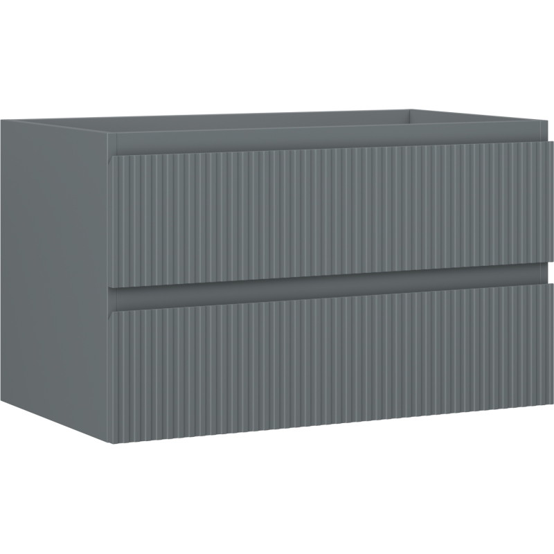 Mexen Rivel vannitoakapp valamu alla 80 cm, 2 sahtlit, sooneline, grafiit matt - 91A20-08047-2-BFF66