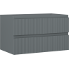 Mexen Rivel badkamerkast onder de wastafel 80 cm, 2 laden, gefreesd, mat grafiet - 91A20-08047-2-BFF66