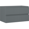 Mexen Rivel gabinete de baño bajo lavabo 80 cm, 2 cajones, acanalado, grafito mate - 91A20-08047-2-BFF66