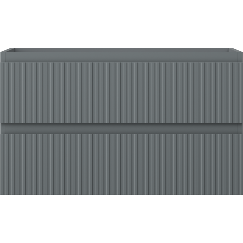 Mexen Rivel badkamerkastje onder de wastafel 80 cm, 2 lades, geribbeld, grafiet mat - 91A20-08047-2-BFF66