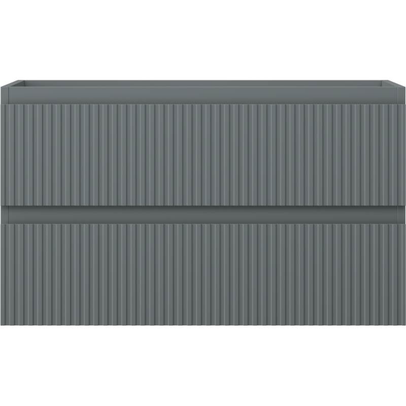 Mexen Rivel gabinete de baño bajo lavabo 80 cm, 2 cajones, acanalado, grafito mate - 91A20-08047-2-BFF66