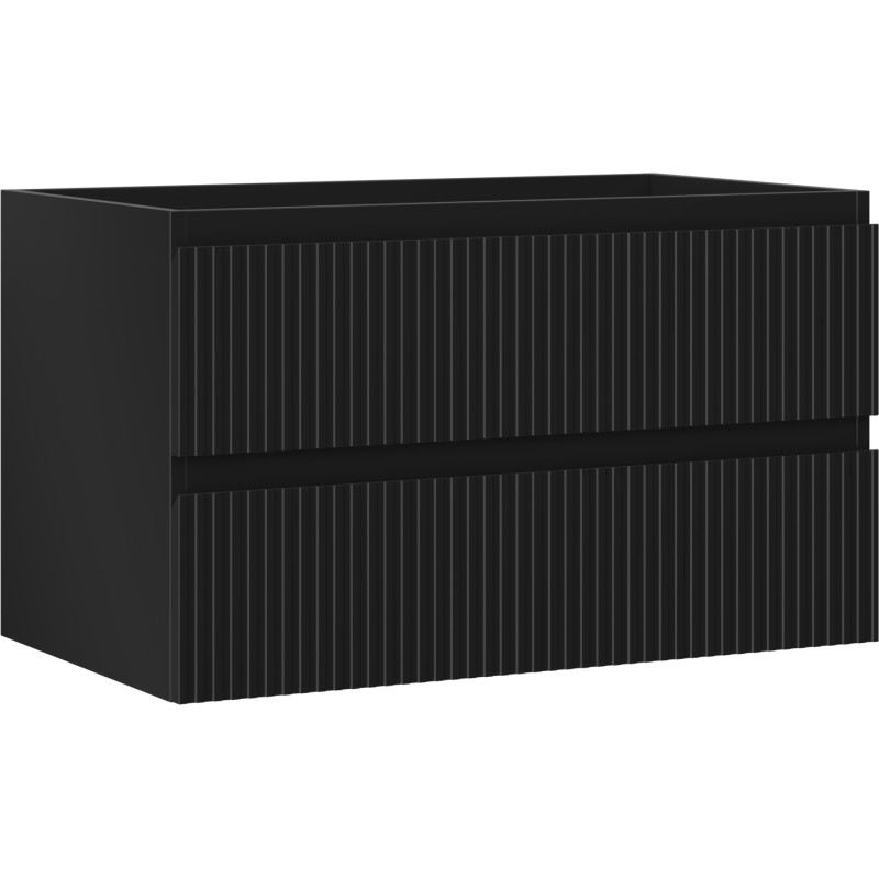 Mexen Rivel vannitoa kapp valamu alla 80 cm, 2 sahtlit, soonikkoes, must matt - 91A20-08047-2-BFF71