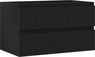 Mexen Rivel gabinete de baño bajo lavabo de 80 cm, 2 cajones, acanalado, negro mate - 91A20-08047-2-BFF71