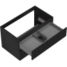 Mexen Rivel Badezimmer-Unterschrank 80 cm, 2 Schubladen, geriffelt, schwarz matt - 91A20-08047-2-BFF71