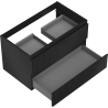 Mexen Rivel mobile bagno sottolavabo 80 cm, 2 cassetti, scanalato, nero opaco - 91A20-08047-2-BFF71