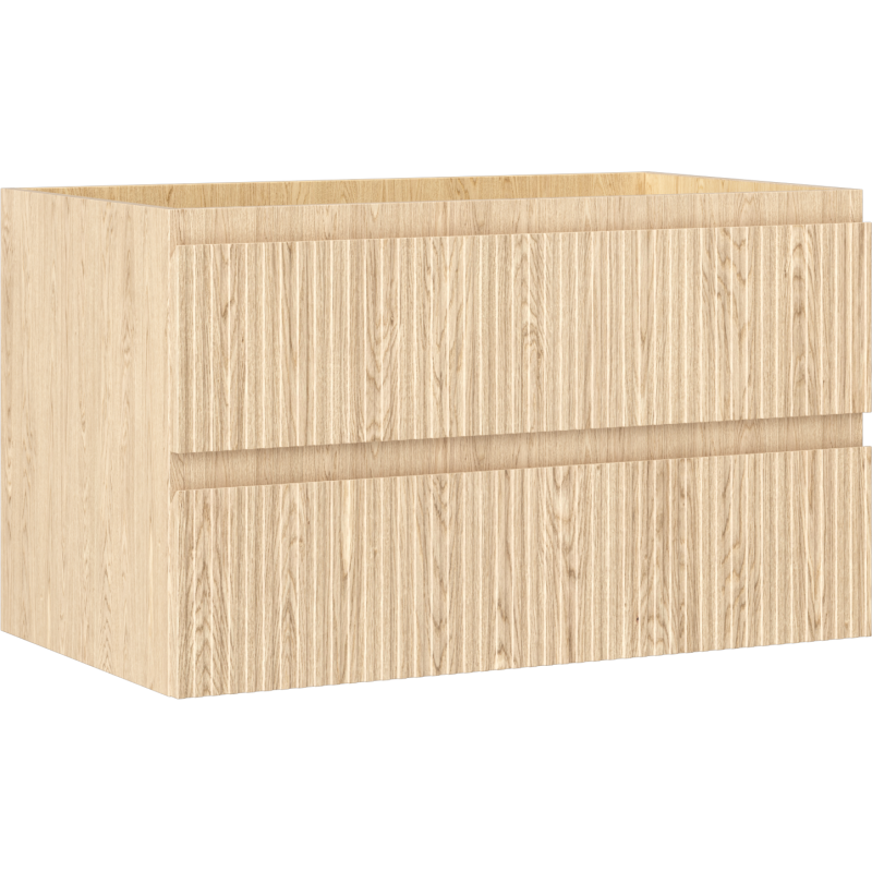 Mexen Rivel szafka łazienkowa podumywalkowa 80 cm, 2 szuflady, ryflowana , dąb - 91A20-08047-2-BFF81