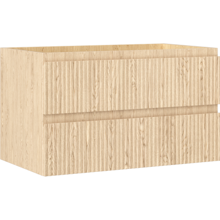 Mexen Rivel mueble de baño bajo lavabo de 80 cm, 2 cajones, ranurado, roble - 91A20-08047-2-BFF81