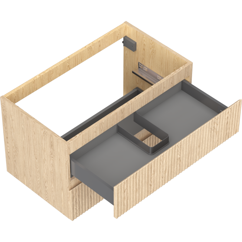 Mexen Rivel mueble de baño bajo lavabo de 80 cm, 2 cajones, ranurado, roble - 91A20-08047-2-BFF81