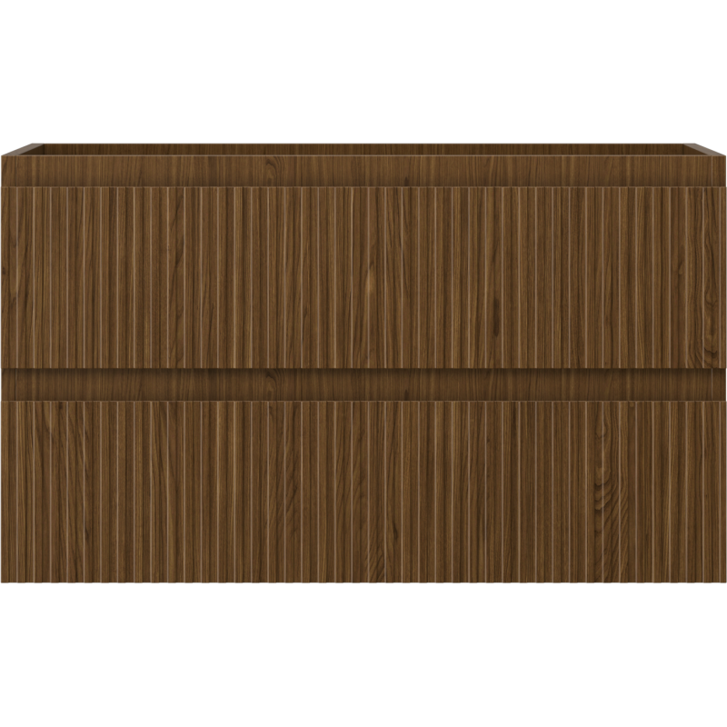 Mexen Rivel mueble de baño bajo lavabo de 80 cm, 2 cajones, estriado, nogal - 91A20-08047-2-BFF86