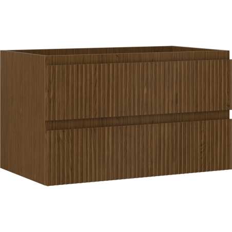Mexen Rivel mueble de baño bajo lavabo de 80 cm, 2 cajones, estriado, nogal - 91A20-08047-2-BFF86