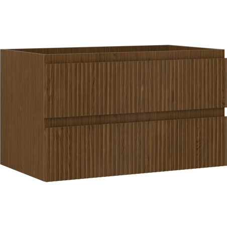 Mexen Rivel szafka łazienkowa podumywalkowa 80 cm, 2 szuflady, ryflowana , orzech - 91A20-08047-2-BFF86