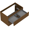 Mexen Rivel Badezimmer-Unterschrank 80 cm, 2 Schubladen, gerillt, Nussbaum - 91A20-08047-2-BFF86