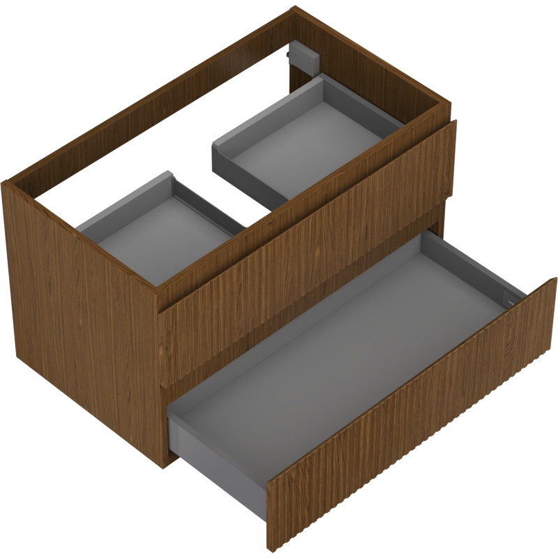 Mexen Rivel vannitoakapp kraanikausi alla 80 cm, 2 sahtlit, sooniline, pähkel - 91A20-08047-2-BFF86