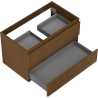Mexen Rivel Badezimmer-Unterschrank 80 cm, 2 Schubladen, gerillt, Nussbaum - 91A20-08047-2-BFF86