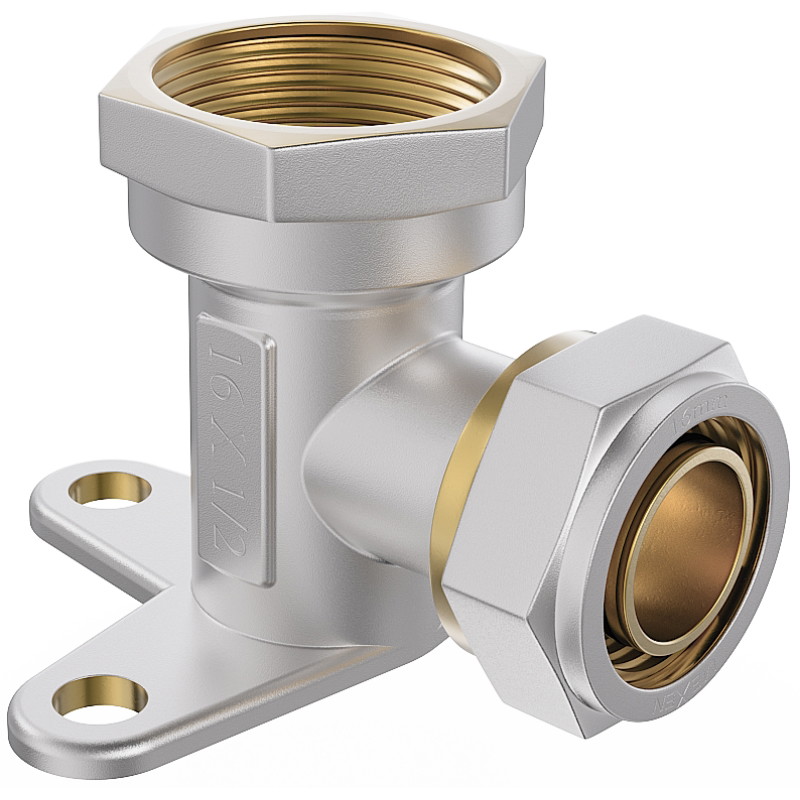 Mexen PEX-S kolano skręcane naścienne z łapą PEX 16 x 1/2 GW - W97228-1612F-00