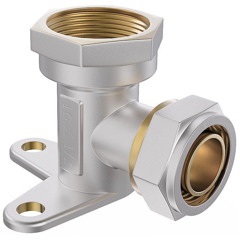 Mexen PEX-S hoekstuk voor wandmontage met voet PEX 20 x 1/2 GW - W97228-2012F-00