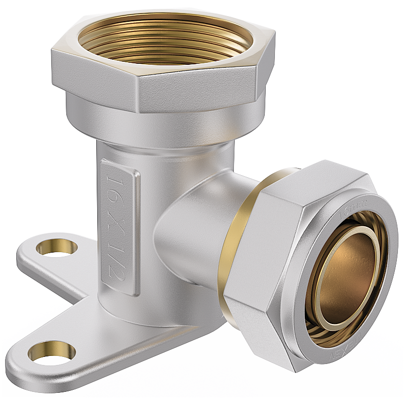 Mexen PEX-S Wandwinkel geschraubt mit Lasche PEX 20 x 1/2 IG - W97228-2012F-00
