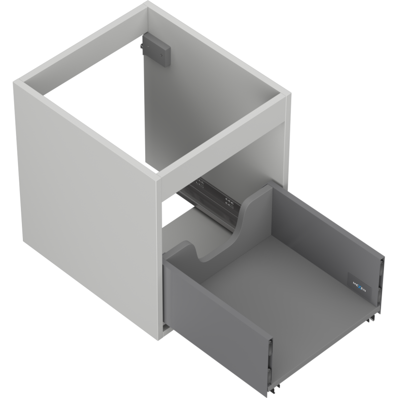 Mexen Box-A Cabinet Base for Washbasin 40 cm, 1 Drawer, Grey Matte - 91AX0-0400-470-1-62