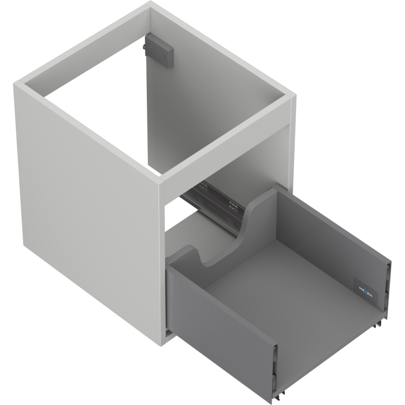 Mexen Box-A cuerpo del mueble bajo lavabo 40 cm, 1 cajón, gris mate - 91AX0-0400-470-1-62