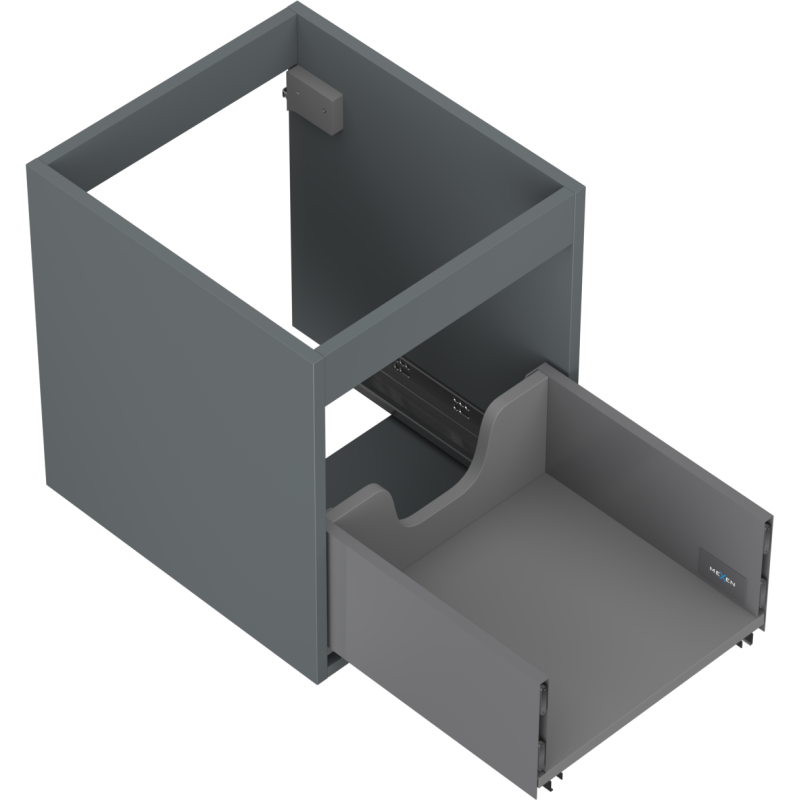 Mexen Box-A korpus szafki podumywalkowej 40 cm, 1 szuflada, grafit mat - 91AX0-0400-470-1-66