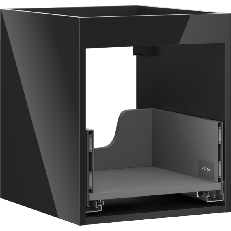 Mexen Box-A kastombouw voor wastafel 40 cm, 1 lade, zwart glanzend - 91AX0-0400-470-1-70