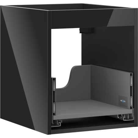 Mexen Box-A kastombouw voor wastafel 40 cm, 1 lade, zwart glanzend - 91AX0-0400-470-1-70