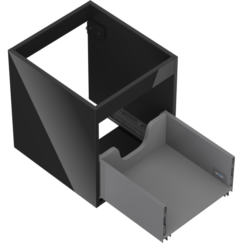 Mexen Box-A corps de meuble sous-lavabo 40 cm, 1 tiroir, noir brillant - 91AX0-0400-470-1-70